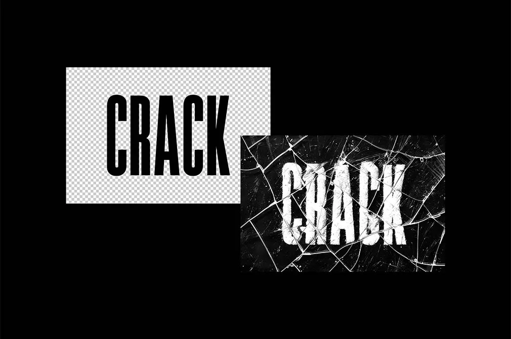 Cracked Glass Text Effect