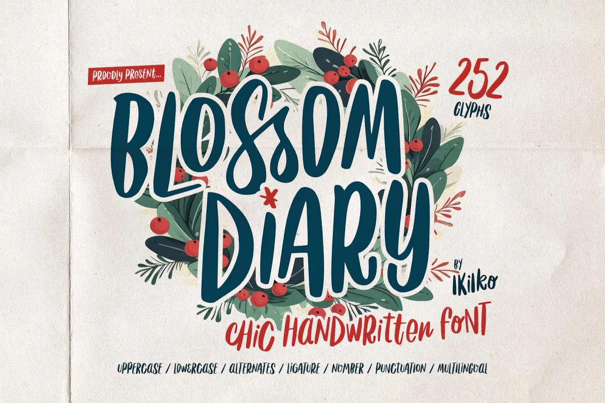Blossom Diary — Handwritten Font