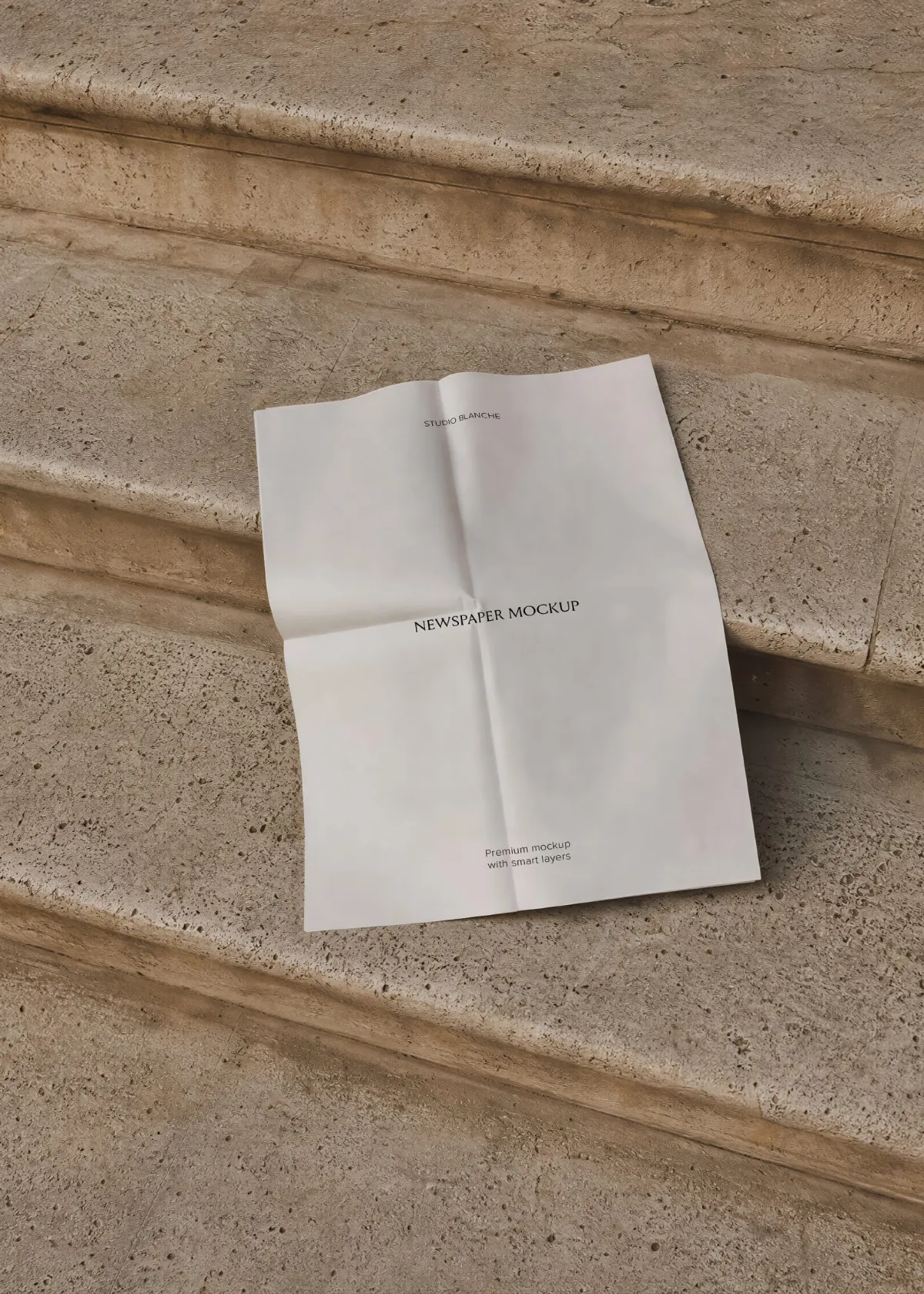 X1957 - Newspaper Mockup on Stone Steps