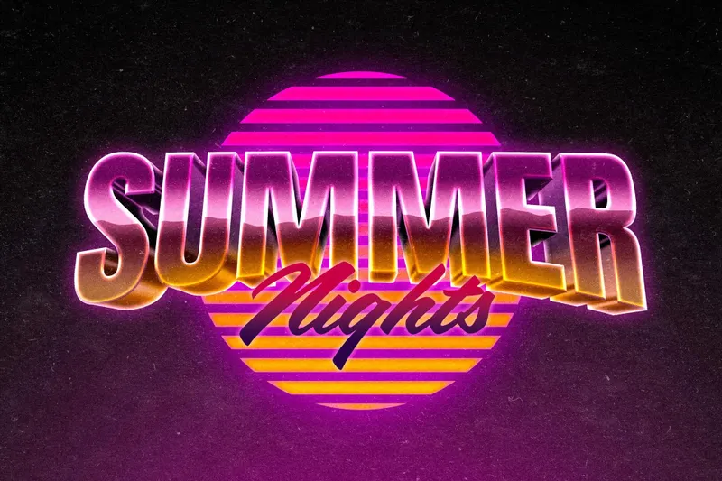 Vivid Retrowave Text Effect