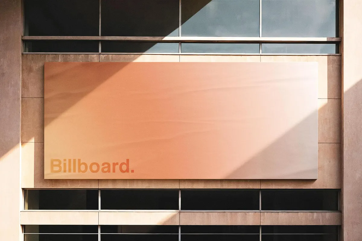 Glued Building Billboard Mockup