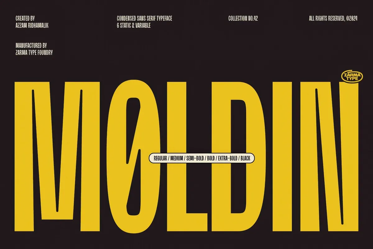 Moldin — Condensed Sans Serif Font
