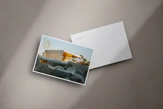 Foil Embossing Postcard Mockup