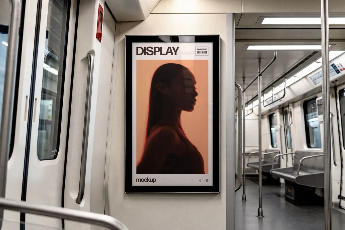 Train Advertising Display Mockup