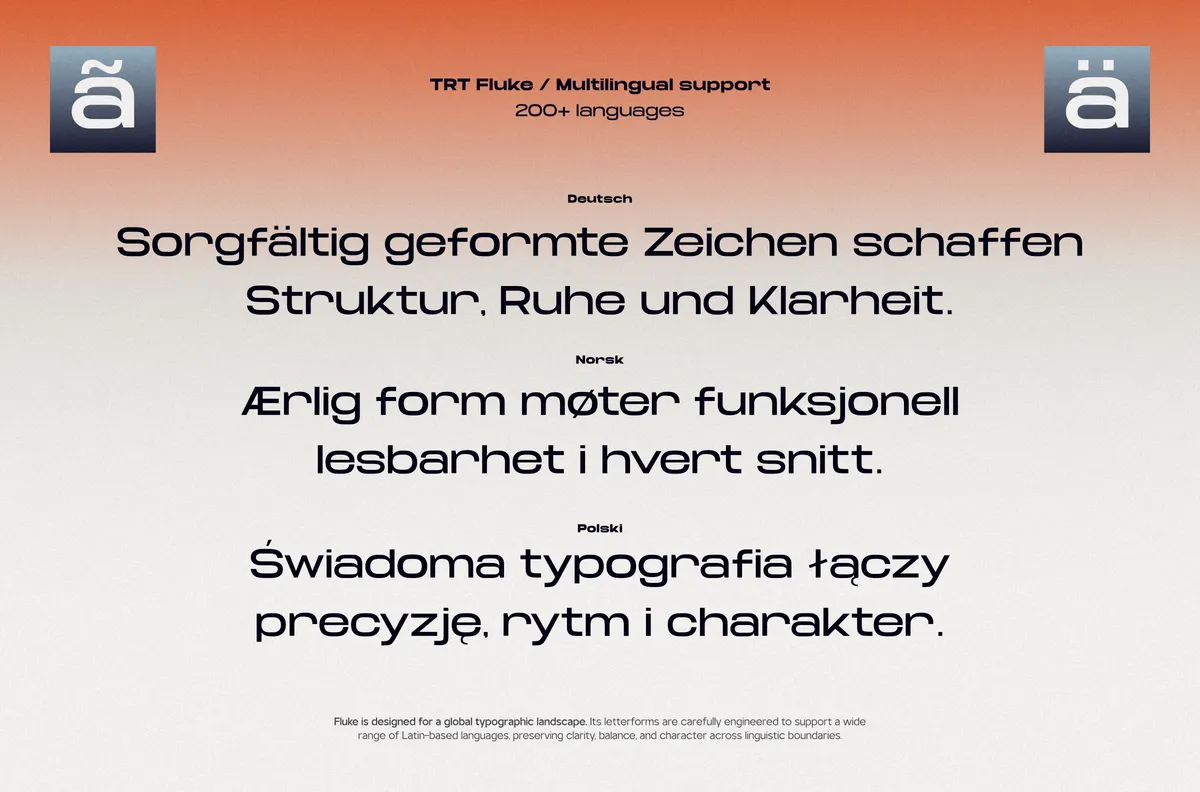 TRT Fluke - Expanded Sans Font