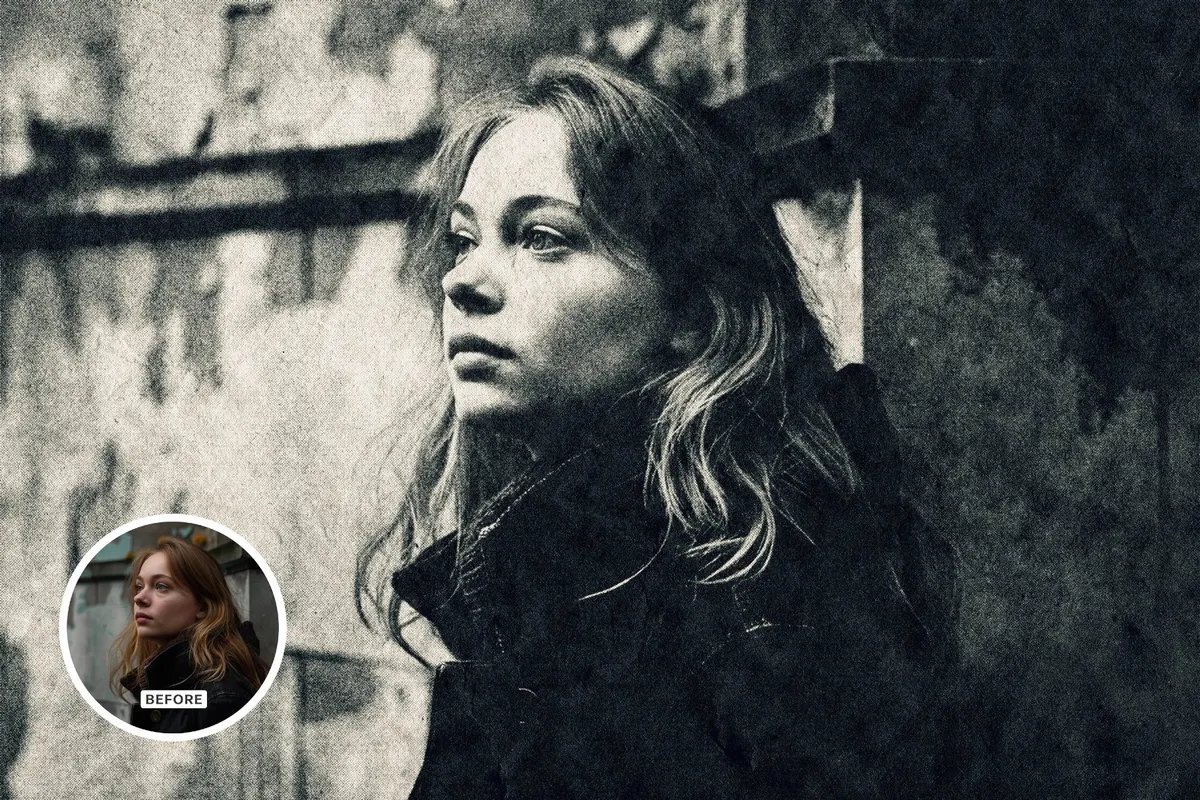 Grainy Halftone Photo Effect