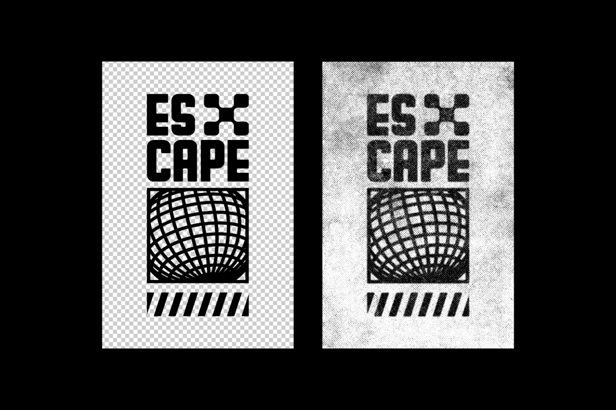 Grunge Halftone Text & Logo Effect
