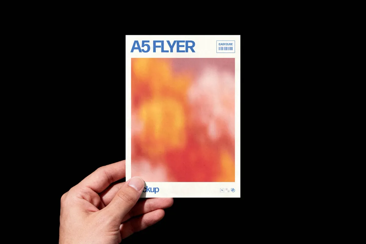 Vertical A5 Flyer Mockup in Hand