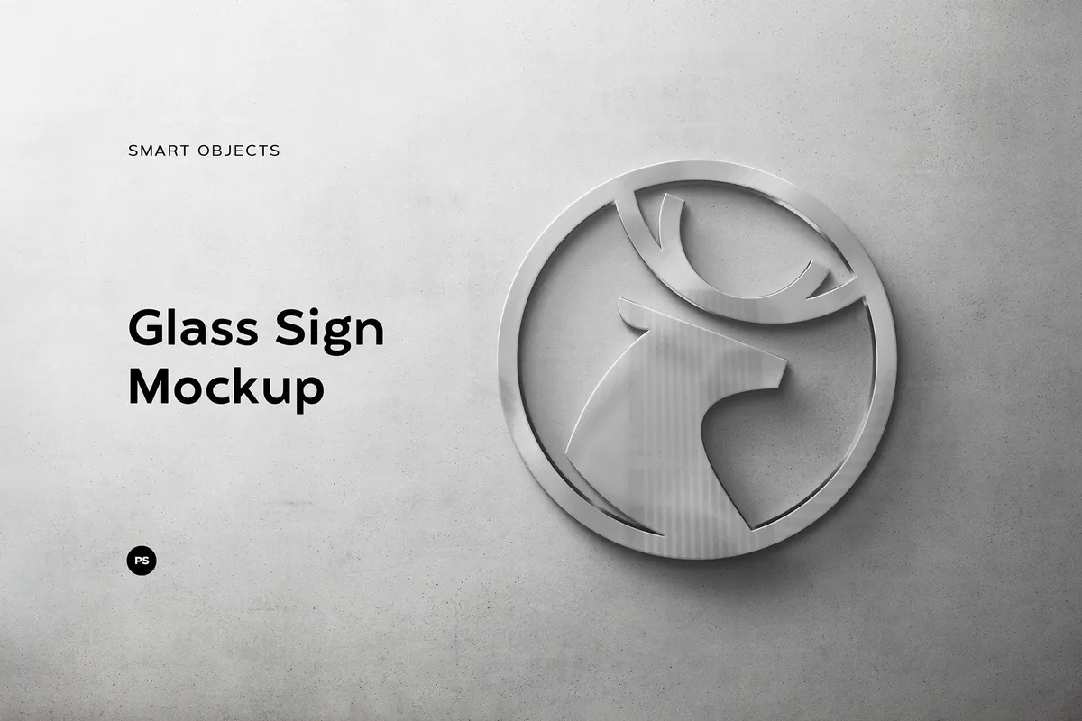 Glass Sign Logo Mockup