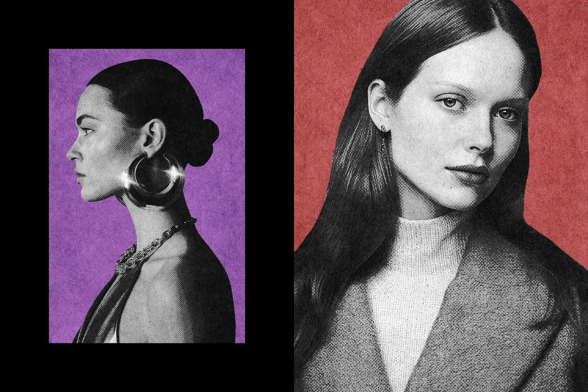 Vintage Halftone Photo Effect
