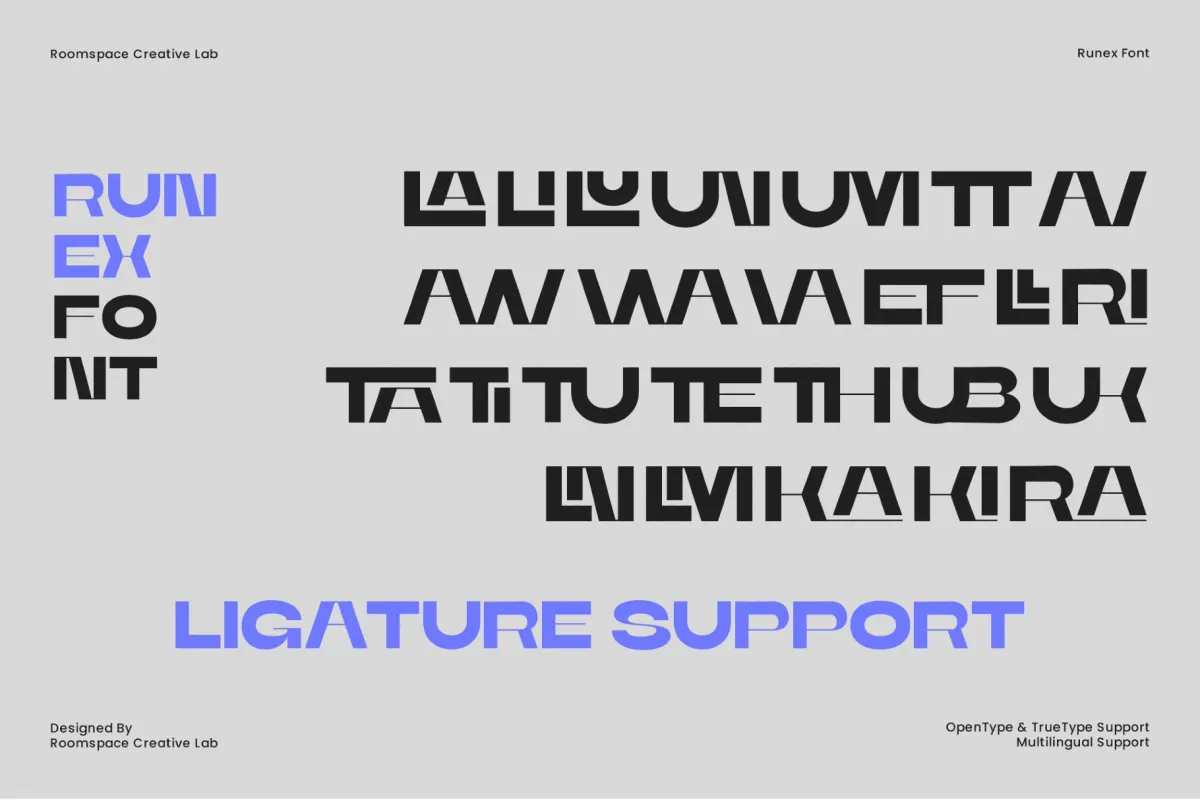 Runex — Bold Geometric Sans Serif Font Family