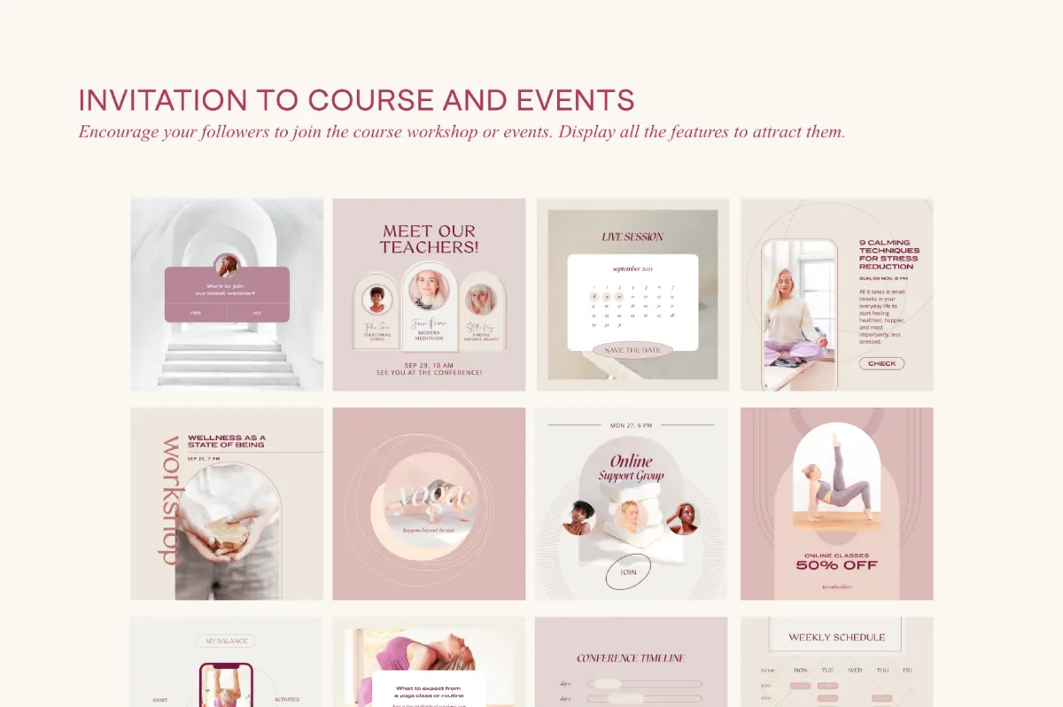 Wellness Social Media Kit CANVA PS