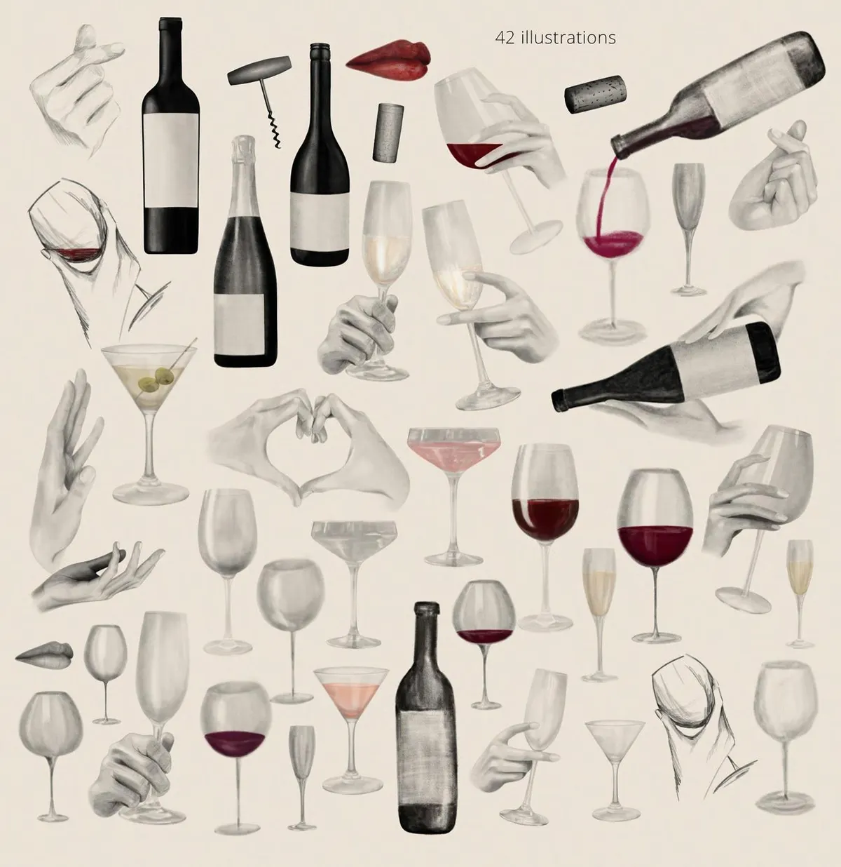 Winetastic. Collage & Illustrations