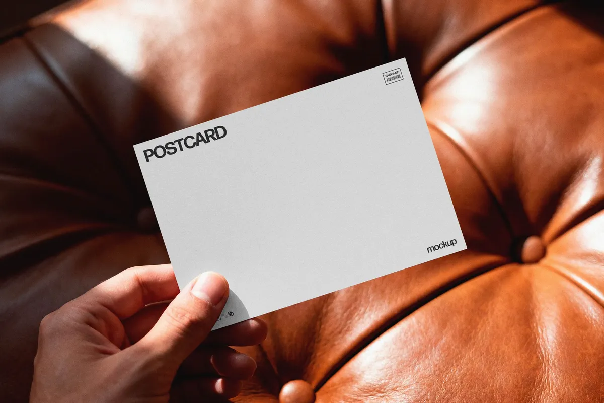 Landscape Postcard Mockup in Hand
