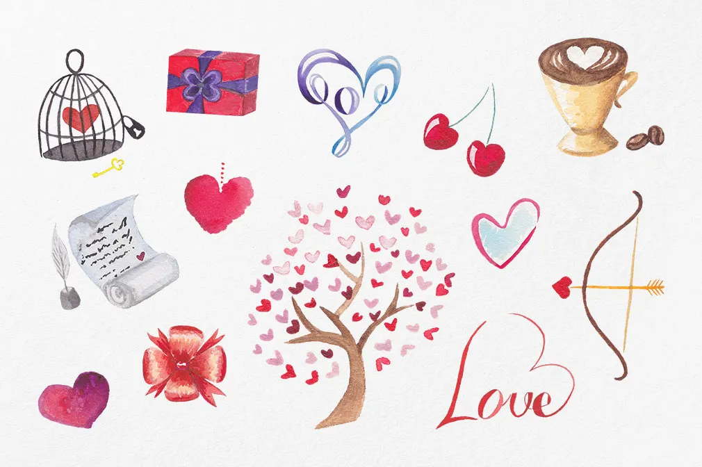 Valentine's Watercolor Pack