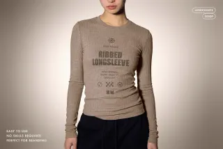 Women's Ribbed Longsleeve Mockup