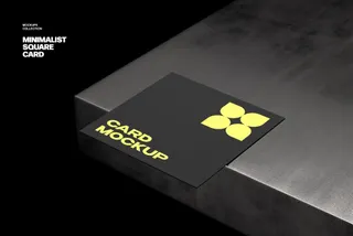 1:1 Debossed Paper Card Mockup