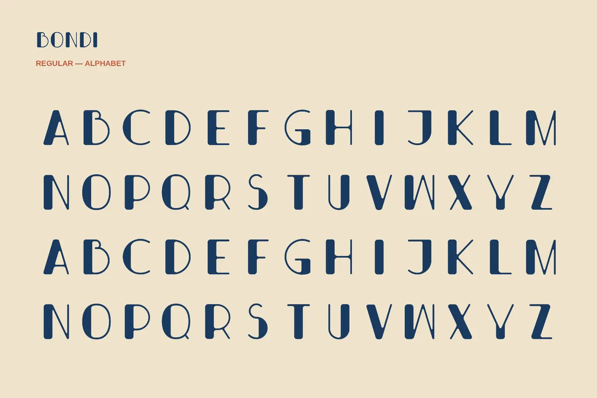Bondi - Wide Art Deco Font