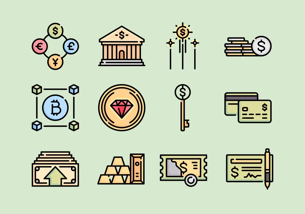 Money Vector Icons Set