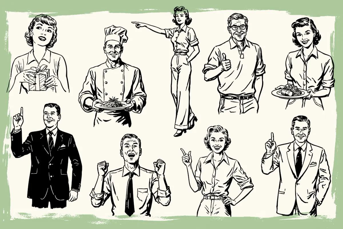Retro Ad Graphics & Templates
