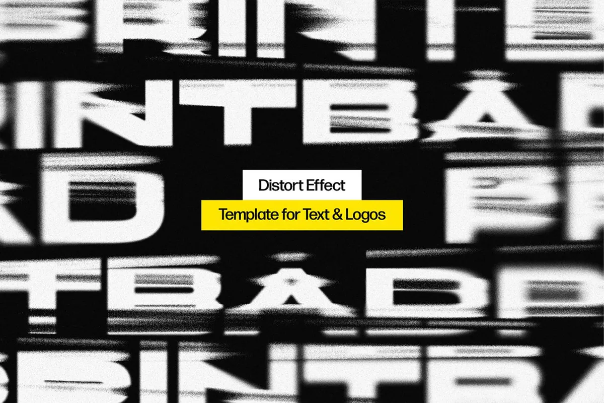 Bad Print Distortion Text Effect