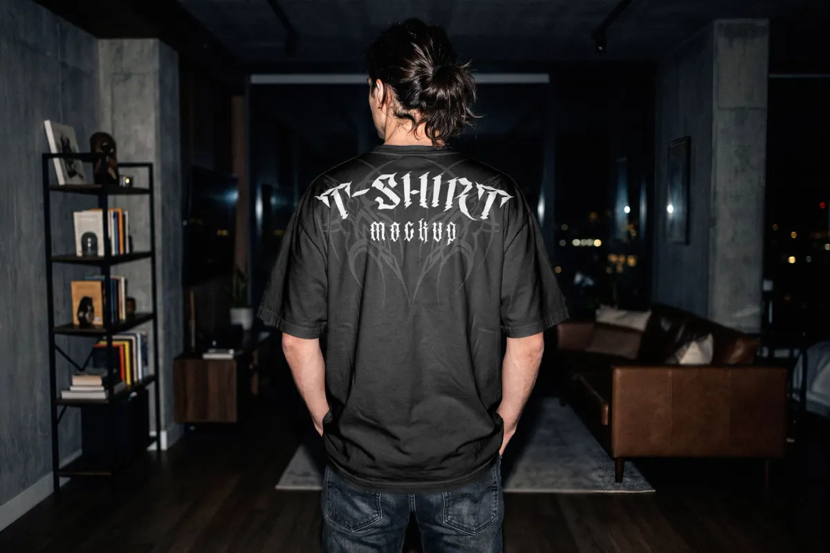 Indoor T-Shirt Mockup Back View