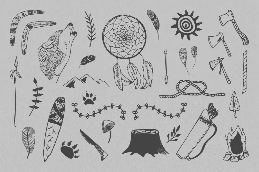 Hand-Drawn Tribal Vectors Set