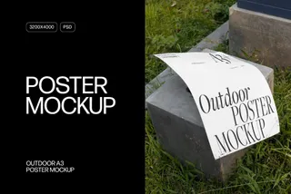 Outdoor A3 Poster Mockup