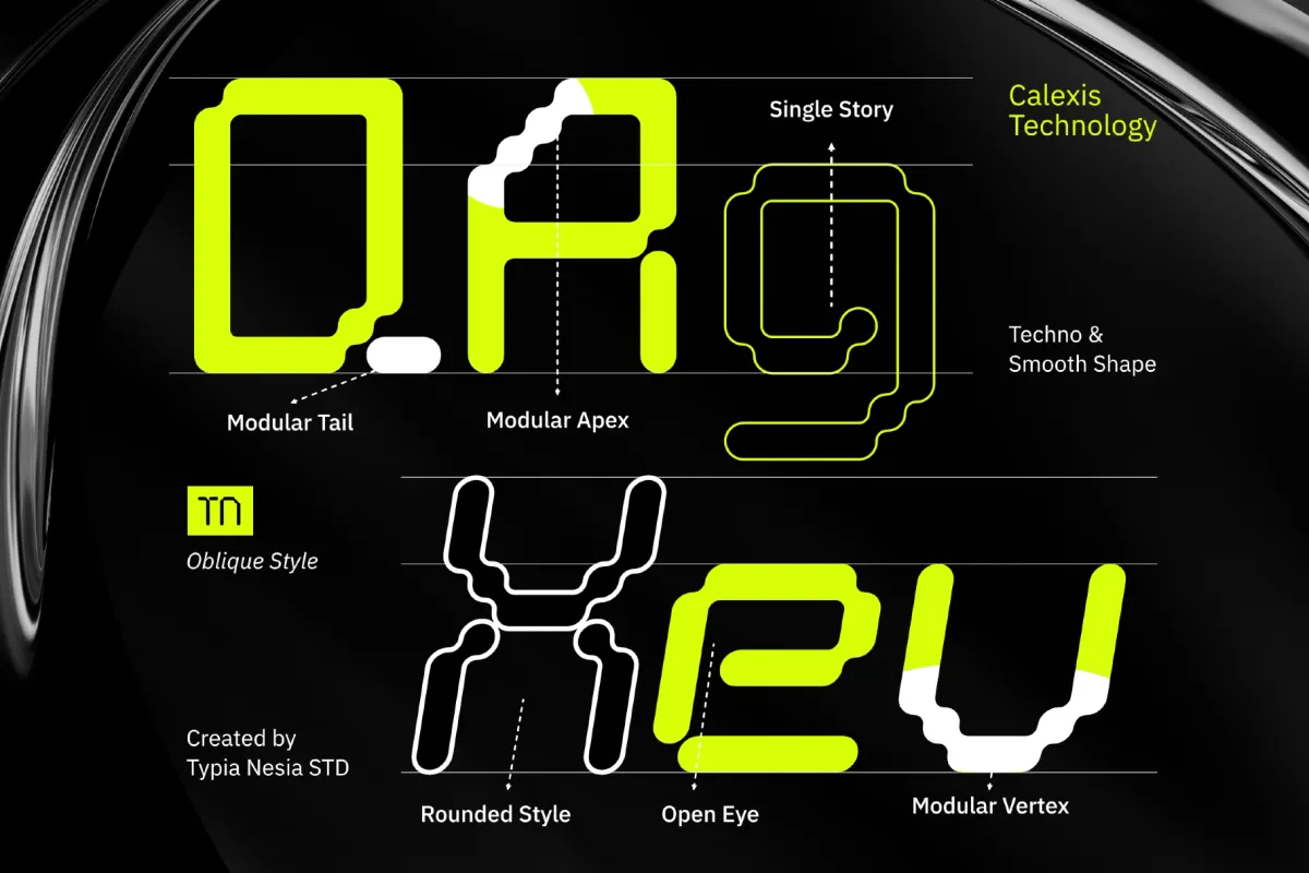 Calexis - Futuristic Techno Display Font