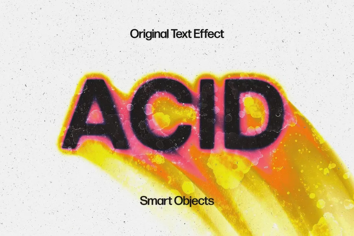 Acid Rushing Melting Text Effect