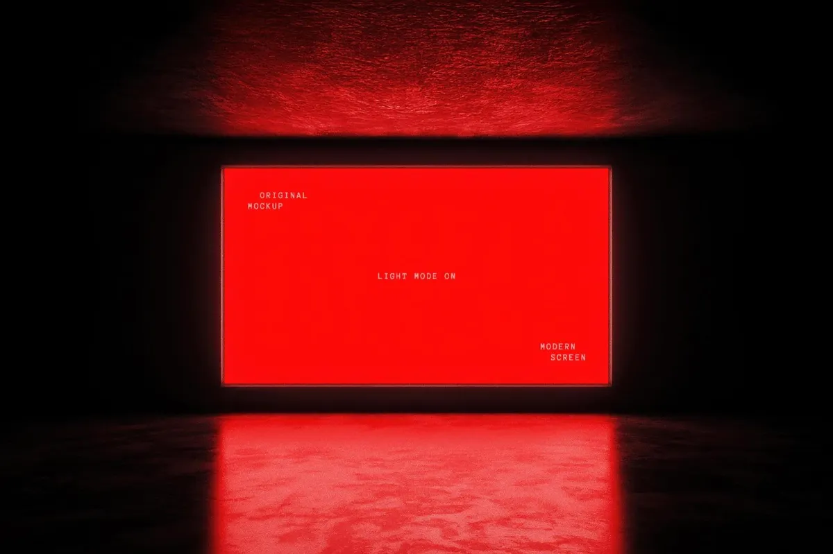 Glowing Horizontal Screen Mockup
