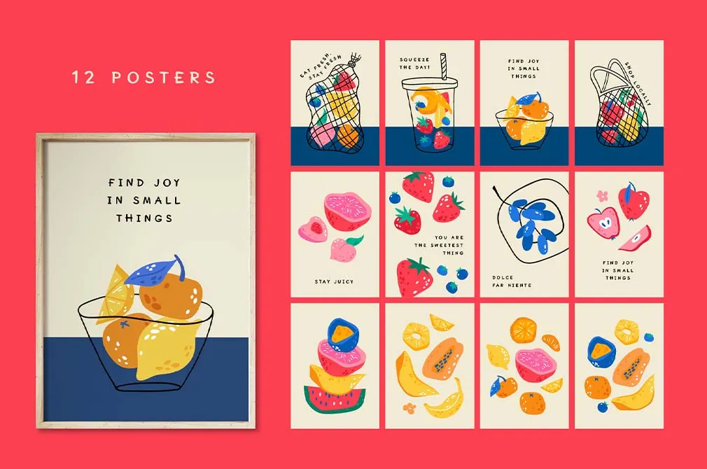 FRUITS | Clipart + Patterns