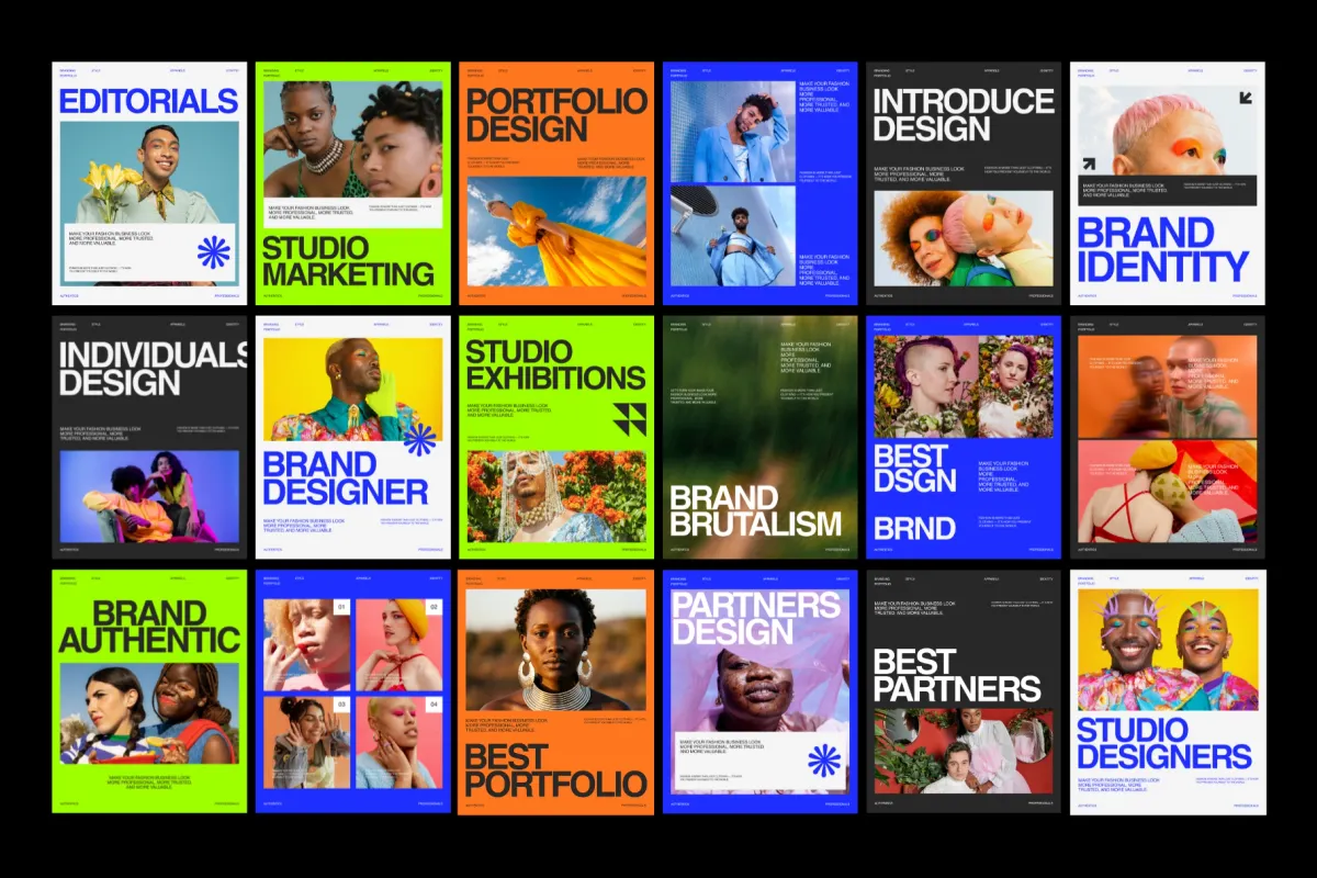 Colorful Brand Identity Social Media Bundle