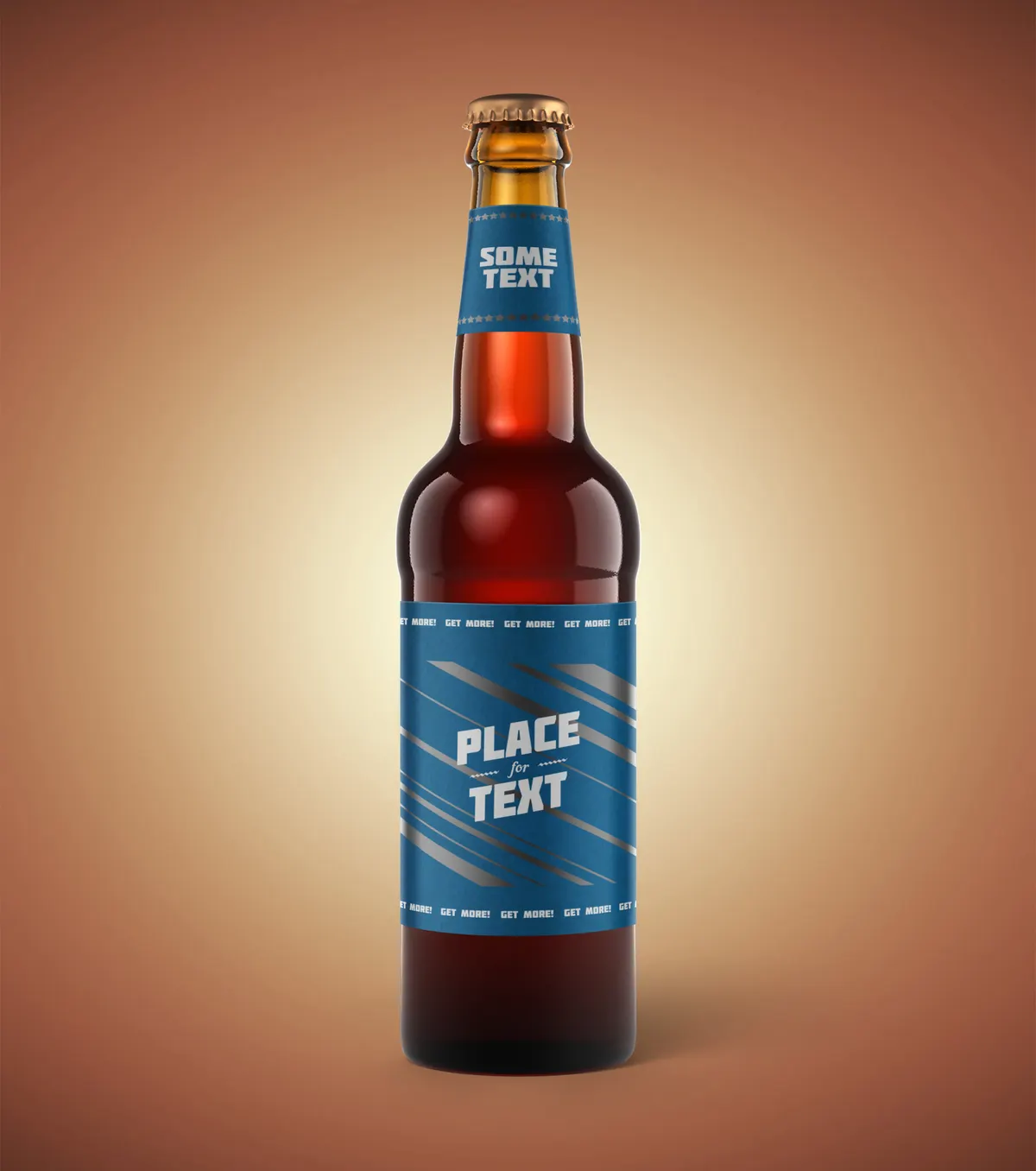 Classic Beer Bottle PSD Mockup