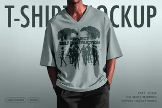 Men's V-Neck T-Shirt Mockup