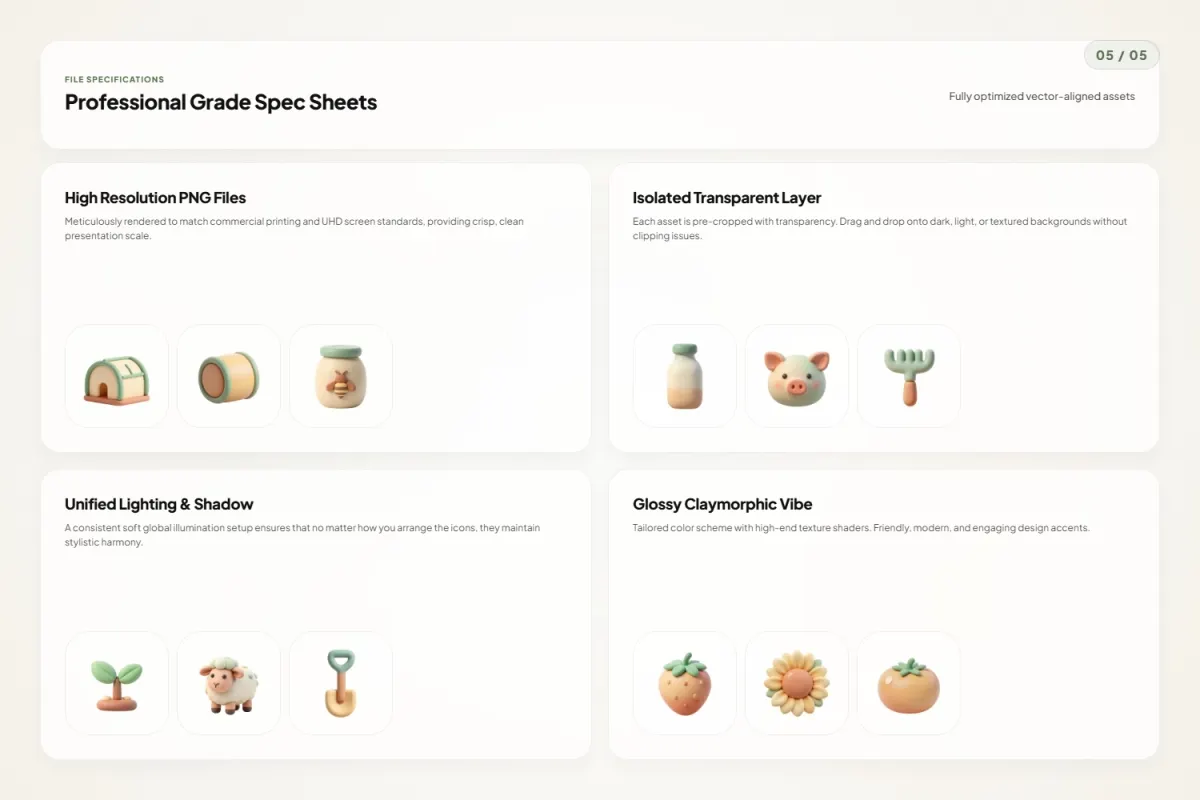 3D Agriculture Icons Pack