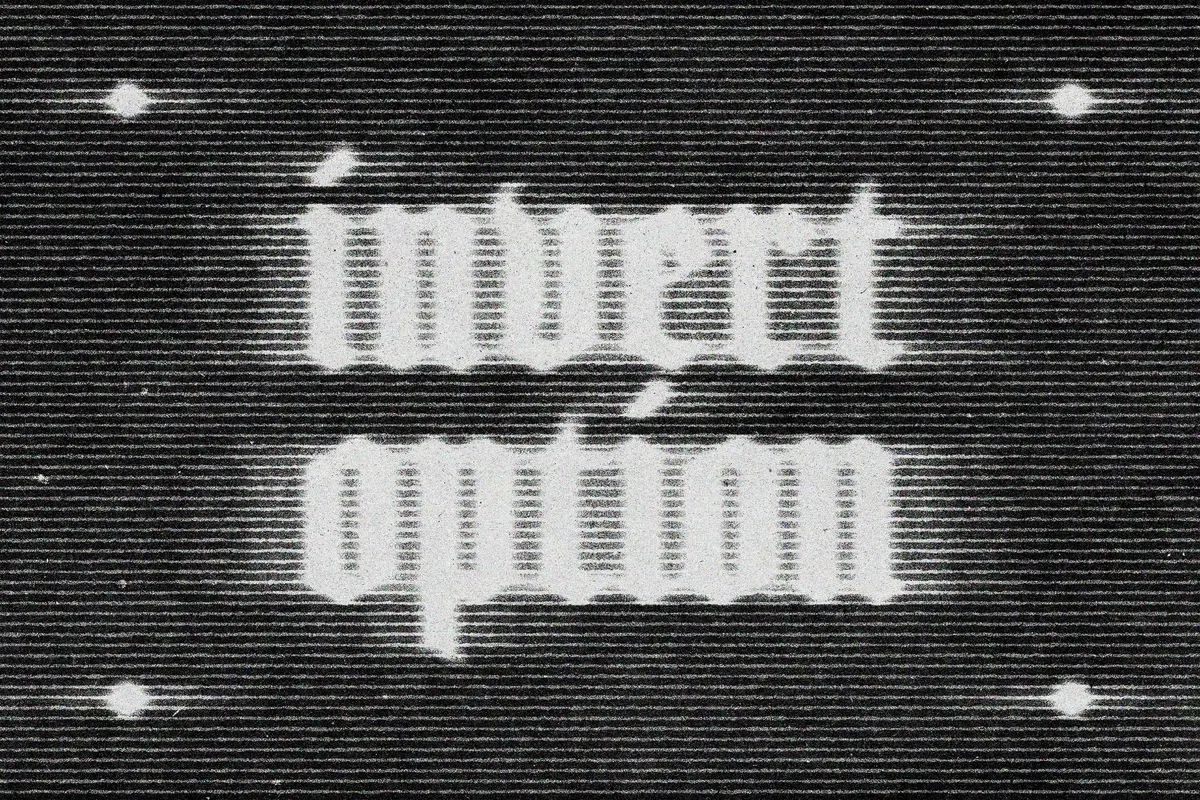 Line Print Distortion Text Effect