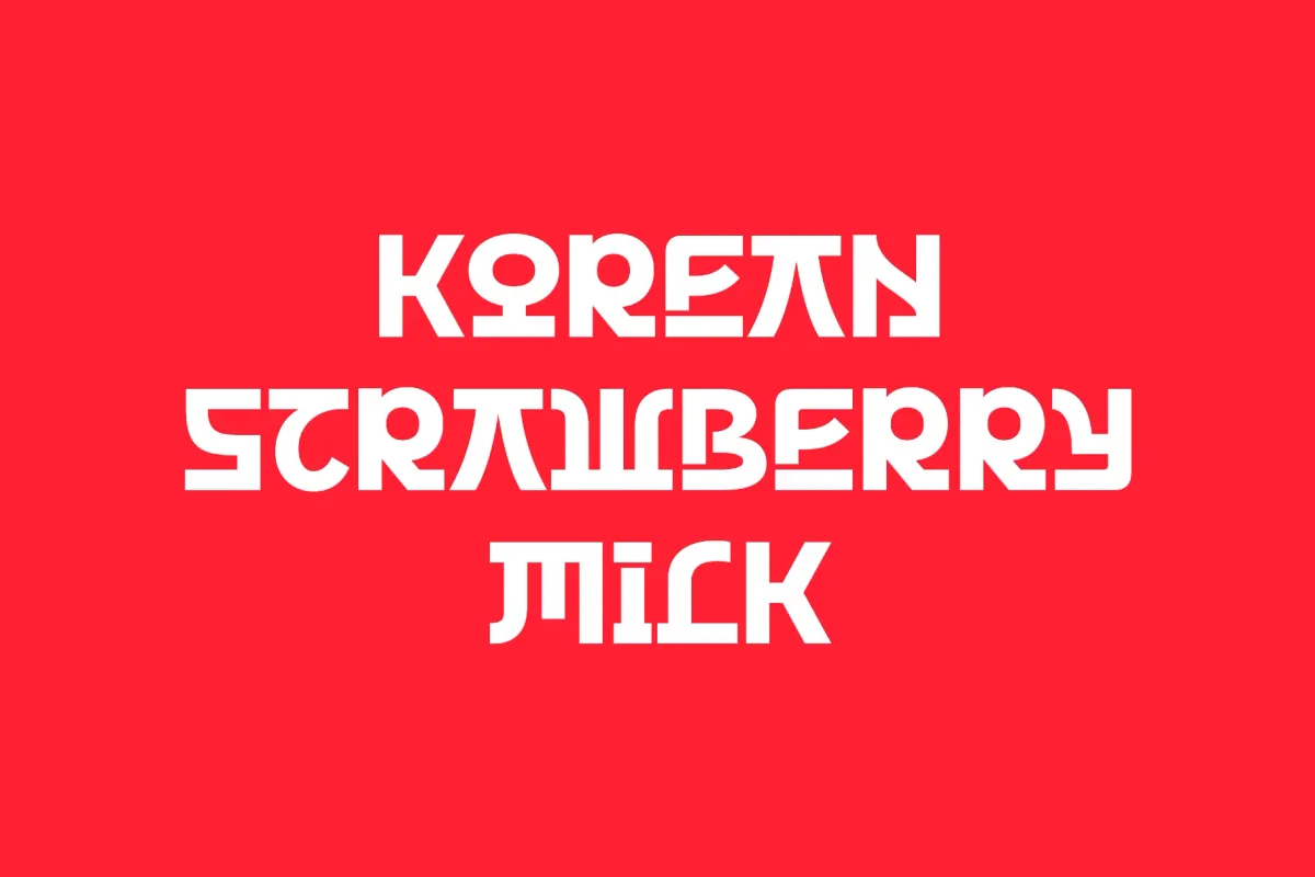 Korean Strawberry Milk - Hangul-Inspired Y2K Font