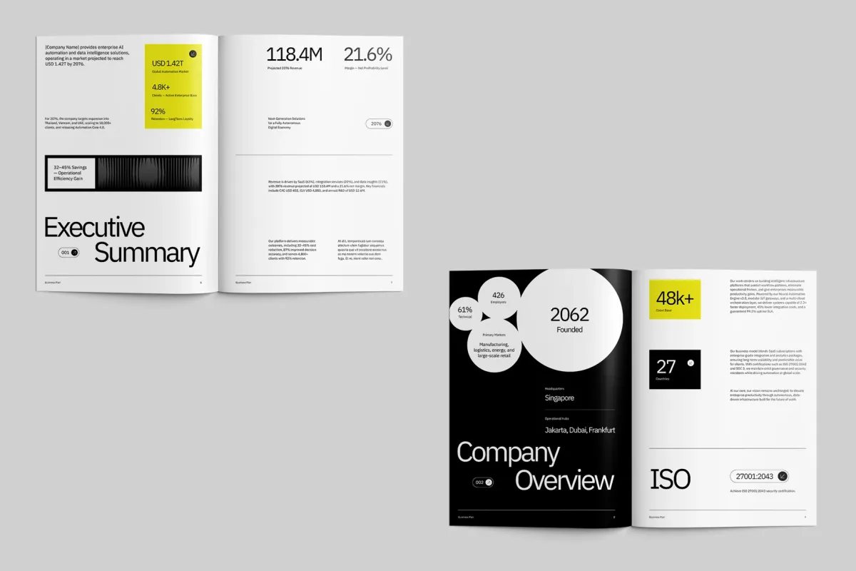 Minimalist Business Plan for Indesign Template