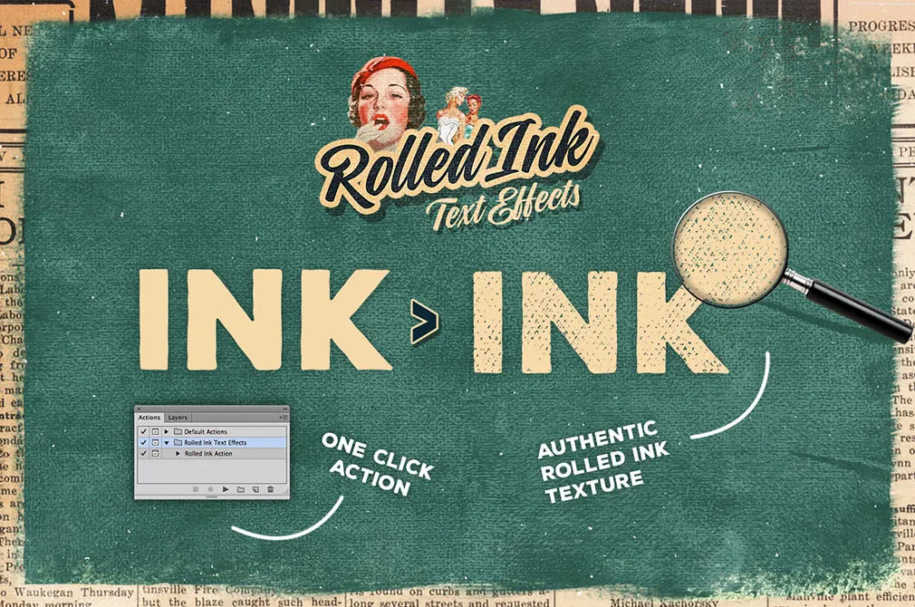 Rolled Ink Vector Text Effects