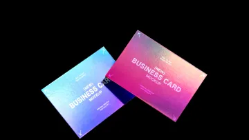 Floating Business Card Mockup