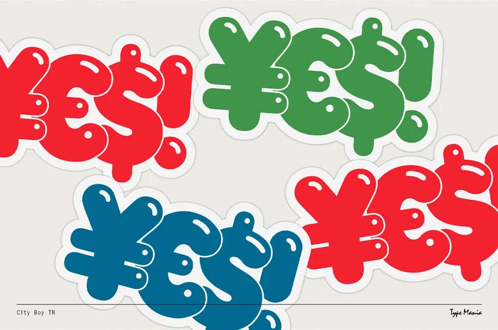 City Boy TM — Bubbly Display Font