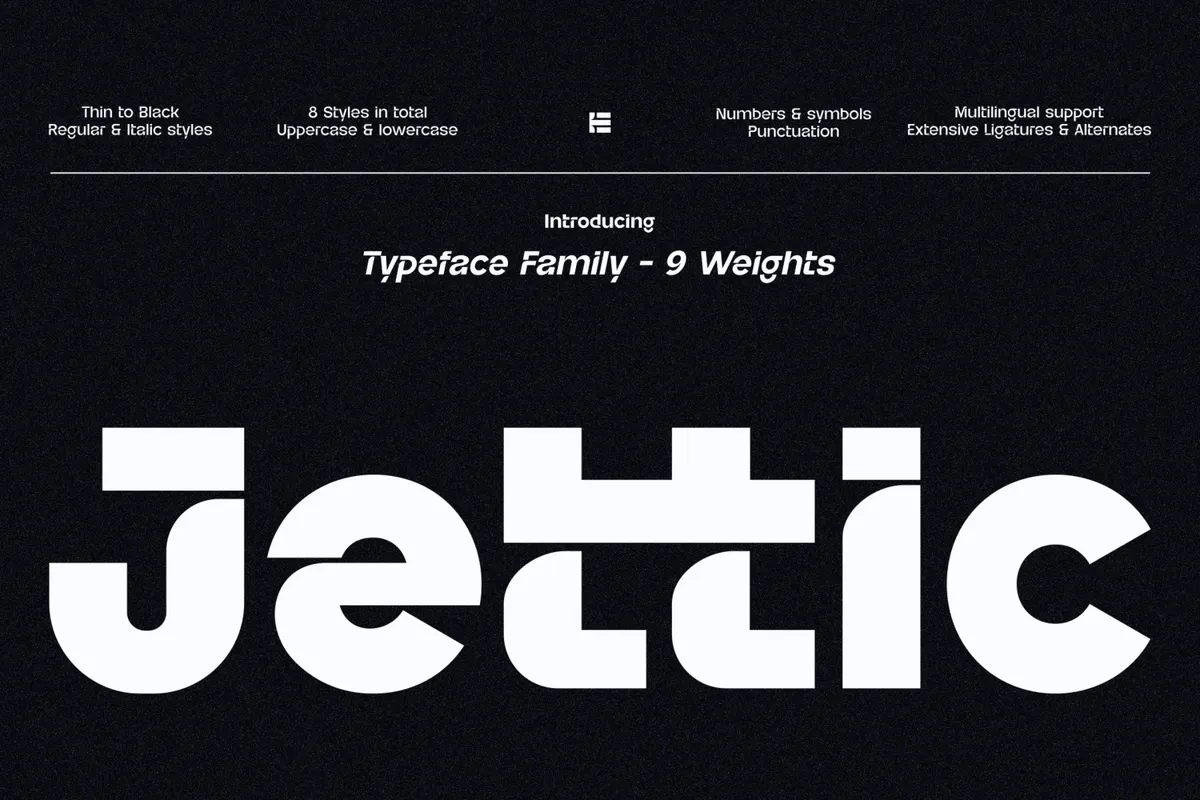 Jettic - Futuristic Sans Serif Font Family