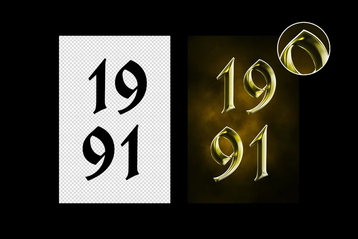 Dramatic Glass Chrome Text Effect