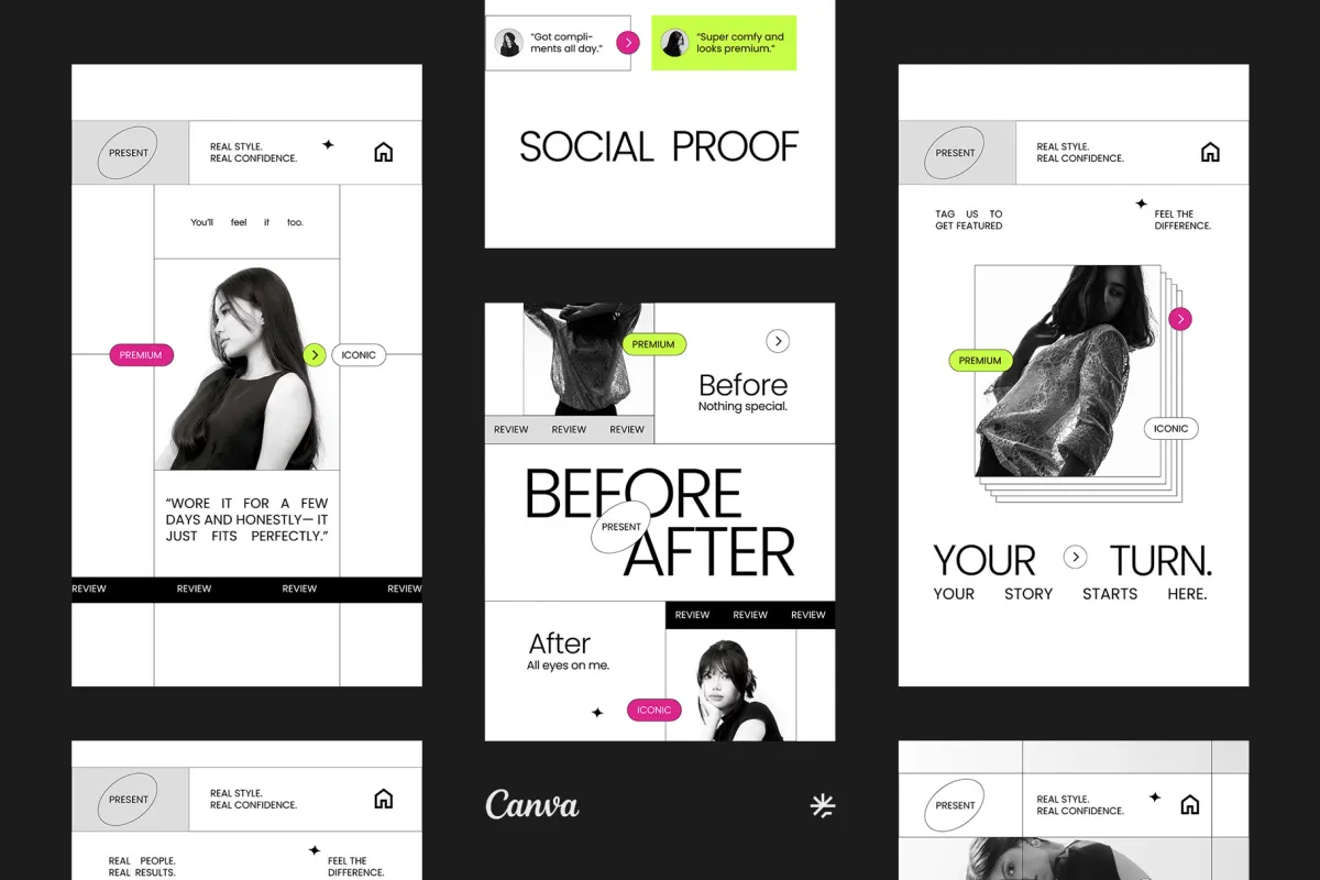Client Reviews Canva Templates