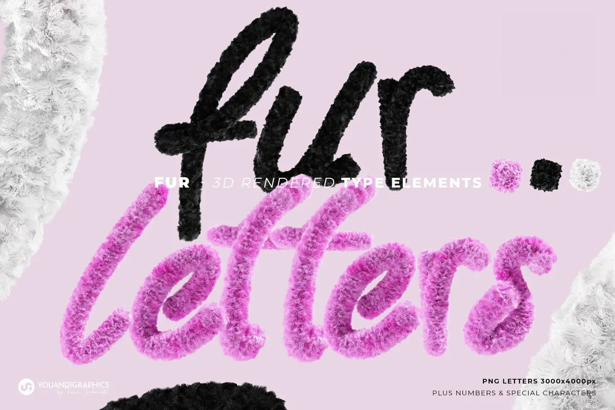 Fur 3D Lettering Set