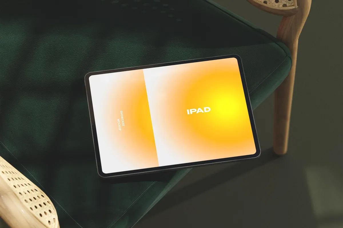 Velvet Armchair iPad Pro Mockup