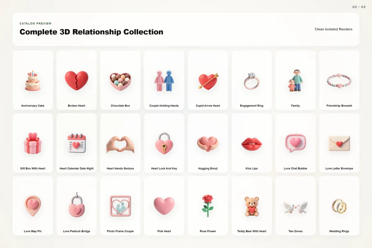 3D Relationship Icons
