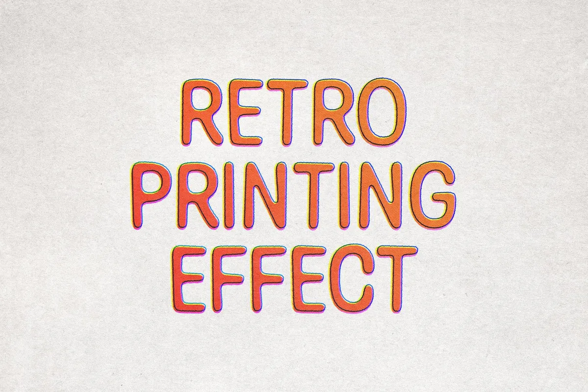 Retro Print Text & Logo Effect