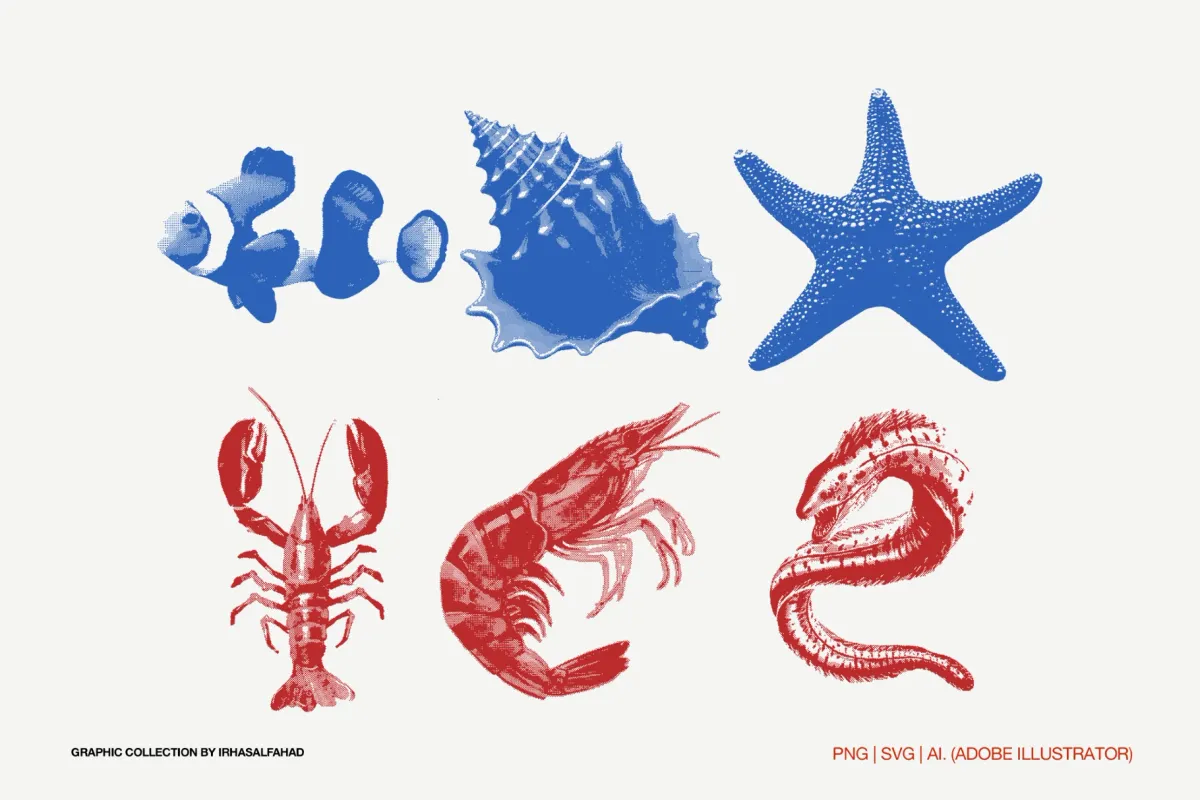Aquatic Fauna Graphic Collection